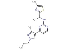 4-(3-methyl-1-propyl-1H-pyrazol-4-yl)-N-[1-(4-methyl-1,3-thiazol-2-yl)ethyl]pyrimidin-2-amine