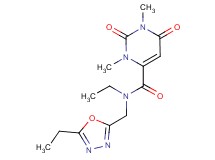 N-ethyl-N-[(5-ethyl-1,3,4-oxadiazol-2-yl)methyl]-1,3-dimethyl-2,6-dioxo-1,2,3,6-tetrahydro-4-pyrimidinecarboxamide