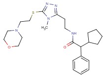 2-cyclopentyl-N-[2-(4-methyl-5-{[2-(4-morpholinyl)ethyl]thio}-4H-1,2,4-triazol-3-yl)ethyl]-2-phenylacetamide