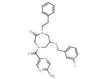 6-[(3-fluorobenzyl)oxy]-4-[(5-methyl-2-pyrazinyl)carbonyl]-1-(2-phenylethyl)-1,4-diazepan-2-one