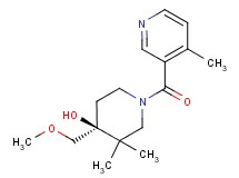 (4S*)-4-(methoxymethyl)-3,3-dimethyl-1-[(4-methylpyridin-3-yl)carbonyl]piperidin-4-ol