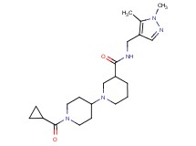 1'-(cyclopropylcarbonyl)-N-[(1,5-dimethyl-1H-pyrazol-4-yl)methyl]-1,4'-bipiperidine-3-carboxamide