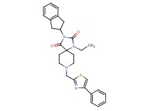 3-(2,3-dihydro-1H-inden-2-yl)-1-ethyl-8-[(4-phenyl-1,3-thiazol-2-yl)methyl]-1,3,8-triazaspiro[4.5]decane-2,4-dione