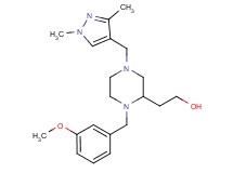 2-[4-[(1,3-dimethyl-1H-pyrazol-4-yl)methyl]-1-(3-methoxybenzyl)-2-piperazinyl]ethanol
