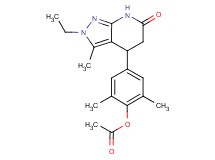 4-(2-ethyl-3-methyl-6-oxo-4,5,6,7-tetrahydro-2H-pyrazolo[3,4-b]pyridin-4-yl)-2,6-dimethylphenyl acetate