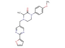 4-{[2-(2-furyl)-5-pyrimidinyl]methyl}-1-(4-methoxyphenyl)-3-methyl-2-piperazinone