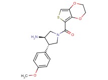 (3R*,4S*)-1-(2,3-dihydrothieno[3,4-b][1,4]dioxin-5-ylcarbonyl)-4-(4-methoxyphenyl)pyrrolidin-3-amine
