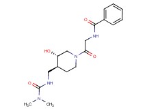 N-{2-[(3S*,4S*)-4-({[(dimethylamino)carbonyl]amino}methyl)-3-hydroxypiperidin-1-yl]-2-oxoethyl}benzamide