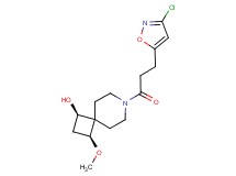 (1R*,3S*)-7-[3-(3-chloroisoxazol-5-yl)propanoyl]-3-methoxy-7-azaspiro[3.5]nonan-1-ol