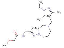 N-({5-[(1-ethyl-3,5-dimethyl-1H-pyrazol-4-yl)methyl]-5,6,7,8-tetrahydro-4H-pyrazolo[1,5-a][1,4]diazepin-2-yl}methyl)-2-methoxyacetamide