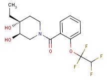 (3R*,4R*)-4-ethyl-1-[2-(1,1,2,2-tetrafluoroethoxy)benzoyl]piperidine-3,4-diol