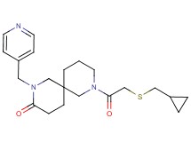 8-{[(cyclopropylmethyl)thio]acetyl}-2-(pyridin-4-ylmethyl)-2,8-diazaspiro[5.5]undecan-3-one