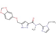 5-[(1,3-benzodioxol-5-yloxy)methyl]-N-[(1-ethyl-1H-imidazol-2-yl)methyl]-N-methyl-1H-pyrazole-3-carboxamide