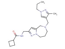 N-({5-[(3-methyl-1-propyl-1H-pyrazol-4-yl)methyl]-5,6,7,8-tetrahydro-4H-pyrazolo[1,5-a][1,4]diazepin-2-yl}methyl)cyclobutanecarboxamide