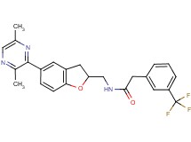 N-{[5-(3,6-dimethyl-2-pyrazinyl)-2,3-dihydro-1-benzofuran-2-yl]methyl}-2-[3-(trifluoromethyl)phenyl]acetamide