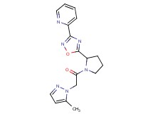 2-(5-{1-[(5-methyl-1H-pyrazol-1-yl)acetyl]-2-pyrrolidinyl}-1,2,4-oxadiazol-3-yl)pyridine