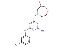 4-({4-amino-6-[(3-methylphenyl)amino]-1,3,5-triazin-2-yl}methyl)-1,4-oxazepan-6-ol trifluoroacetate (salt)