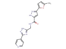 3-(5-methyl-2-furyl)-N-{[3-(4-pyridinyl)-1H-1,2,4-triazol-5-yl]methyl}-1H-pyrazole-5-carboxamide