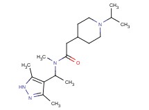 N-[1-(3,5-dimethyl-1H-pyrazol-4-yl)ethyl]-2-(1-isopropyl-4-piperidinyl)-N-methylacetamide