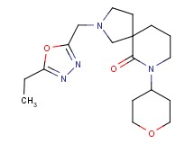 2-[(5-ethyl-1,3,4-oxadiazol-2-yl)methyl]-7-(tetrahydro-2H-pyran-4-yl)-2,7-diazaspiro[4.5]decan-6-one