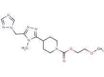 2-methoxyethyl 4-[4-methyl-5-(1H-1,2,4-triazol-1-ylmethyl)-4H-1,2,4-triazol-3-yl]piperidine-1-carboxylate