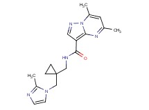 5,7-dimethyl-N-({1-[(2-methyl-1H-imidazol-1-yl)methyl]cyclopropyl}methyl)pyrazolo[1,5-a]pyrimidine-3-carboxamide
