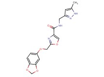 2-[(1,3-benzodioxol-5-yloxy)methyl]-N-[(5-methyl-1H-pyrazol-3-yl)methyl]-1,3-oxazole-4-carboxamide