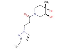 (3S*,4S*)-4-methyl-1-[3-(3-methyl-1H-pyrazol-1-yl)propanoyl]piperidine-3,4-diol