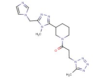 3-[5-(1H-imidazol-1-ylmethyl)-4-methyl-4H-1,2,4-triazol-3-yl]-1-[3-(5-methyl-1H-tetrazol-1-yl)propanoyl]piperidine
