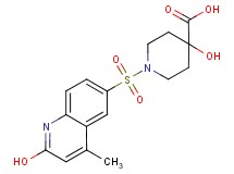 4-hydroxy-1-[(2-hydroxy-4-methylquinolin-6-yl)sulfonyl]piperidine-4-carboxylic acid