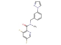 3,5-difluoro-N-methyl-N-[3-(1H-pyrazol-1-yl)benzyl]-2-pyridinecarboxamide