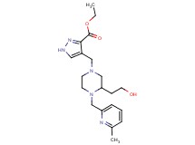 ethyl 4-({3-(2-hydroxyethyl)-4-[(6-methyl-2-pyridinyl)methyl]-1-piperazinyl}methyl)-1H-pyrazole-3-carboxylate