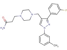 3-(4-{[3-(3-fluorophenyl)-1-(3-methylphenyl)-1H-pyrazol-4-yl]methyl}-1-piperazinyl)propanamide