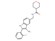 N-{[2-(2-fluorophenyl)-3-methyl-1H-indol-5-yl]methyl}tetrahydro-2H-pyran-4-carboxamide