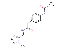 N-[4-(2-{[(1-methyl-1H-imidazol-2-yl)methyl]amino}-2-oxoethyl)phenyl]cyclopropanecarboxamide trifluoroacetate