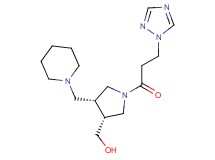 {(3R*,4R*)-4-(piperidin-1-ylmethyl)-1-[3-(1H-1,2,4-triazol-1-yl)propanoyl]pyrrolidin-3-yl}methanol