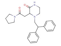 4-(2,2-diphenylethyl)-3-[2-oxo-2-(1-pyrrolidinyl)ethyl]-2-piperazinone