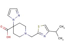 1-[(4-isopropyl-1,3-thiazol-2-yl)methyl]-4-(1H-pyrazol-1-yl)piperidine-4-carboxylic acid