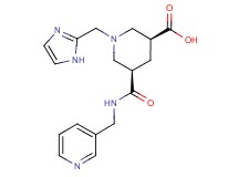 (3S*,5R*)-1-(1H-imidazol-2-ylmethyl)-5-{[(3-pyridinylmethyl)amino]carbonyl}-3-piperidinecarboxylic acid