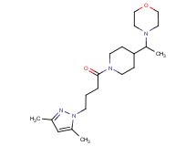 4-(1-{1-[4-(3,5-dimethyl-1H-pyrazol-1-yl)butanoyl]-4-piperidinyl}ethyl)morpholine