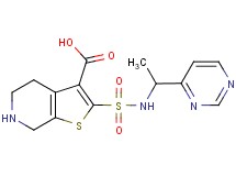 2-{[(1-pyrimidin-4-ylethyl)amino]sulfonyl}-4,5,6,7-tetrahydrothieno[2,3-c]pyridine-3-carboxylic acid