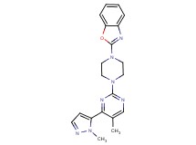 2-{4-[5-methyl-4-(1-methyl-1H-pyrazol-5-yl)pyrimidin-2-yl]piperazin-1-yl}-1,3-benzoxazole