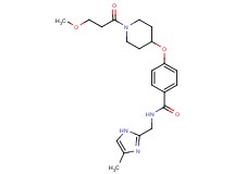 4-{[1-(3-methoxypropanoyl)-4-piperidinyl]oxy}-N-[(4-methyl-1H-imidazol-2-yl)methyl]benzamide