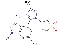 4-[1-(1,1-dioxidotetrahydro-3-thienyl)-3-methyl-1H-1,2,4-triazol-5-yl]-1,3,6-trimethyl-1H-pyrazolo[3,4-b]pyridine
