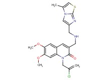 1-(2-chloro-2-propen-1-yl)-6,7-dimethoxy-3-({[(3-methylimidazo[2,1-b][1,3]thiazol-6-yl)methyl]amino}methyl)-2(1H)-quinolinone