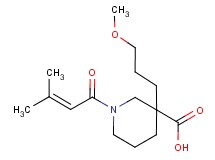 3-(3-methoxypropyl)-1-(3-methyl-2-butenoyl)-3-piperidinecarboxylic acid