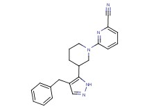 6-[3-(4-benzyl-1H-pyrazol-5-yl)piperidin-1-yl]pyridine-2-carbonitrile