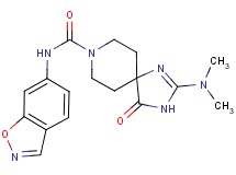 N-1,2-benzisoxazol-6-yl-2-(dimethylamino)-4-oxo-1,3,8-triazaspiro[4.5]dec-1-ene-8-carboxamide
