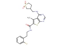 4-{[(1,1-dioxidotetrahydro-3-thienyl)methyl]amino}-N-[2-(2-fluorophenyl)ethyl]-5-methylthieno[2,3-d]pyrimidine-6-carboxamide