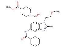 methyl 1-{[5-[(cyclohexylcarbonyl)amino]-1-(2-methoxyethyl)-1H-benzimidazol-7-yl]carbonyl}-4-piperidinecarboxylate